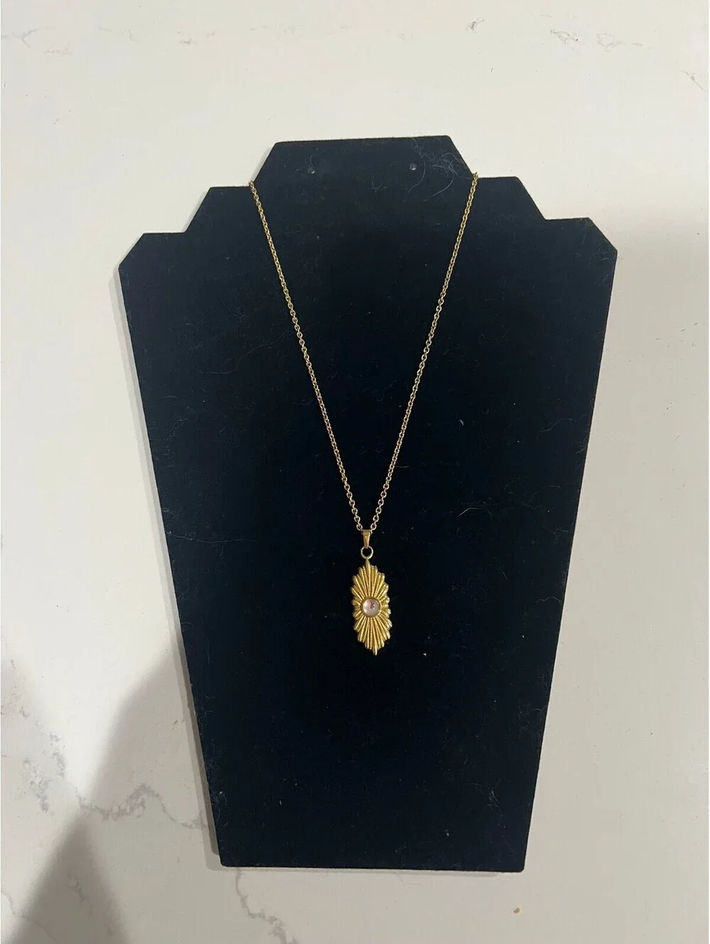 Sun Pattern Electroplated Necklace For Adults In Titanium